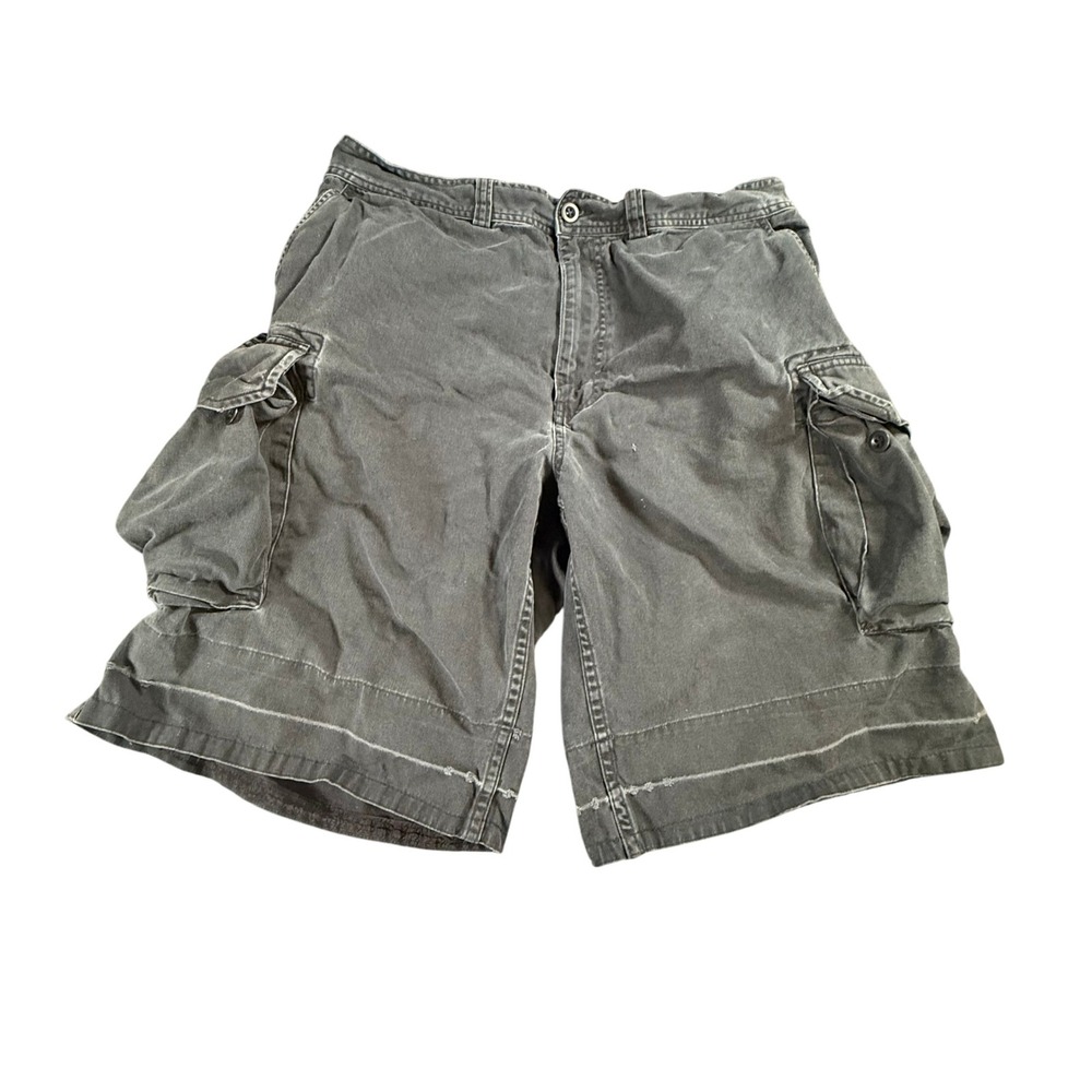 VTG Polo Ralph Lauren Cargo Shorts Mens Size 36 Black Distressed